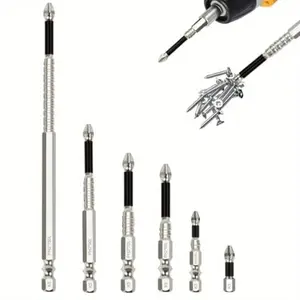Magnetic Screw Holder Bits Set Patented Groove Design Captures Screws Vertically One Handed Operation Solution