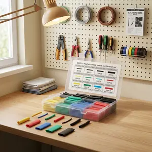 530Pcs Heat Shrink Tubing Kit 2:1 Ratio Insulation Wrap Sleeves 12 Sizes  Flexible Bend-Resistant Wire Protector for Data Cable Repair Electrical Connections DIY Projects Fast Shrink High Insulation Safe for Home Auto Use