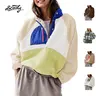 SCUSTY Women’s Lightweight Fleece Pullover Jacket Cropped Fall Winter Fuzzy Sherpa Jacket Sweatshirt Coat with Pockets