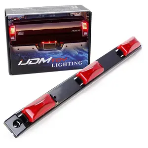 iJDMTOY OEM-Spec Red Lens 9-LED Rear Truck Bed Mounted Center Tailgate Running Light Bar, For 1999-2010 Ford F-250 F-350 F-450 DRW, Also Fit Other Truck/Pickup