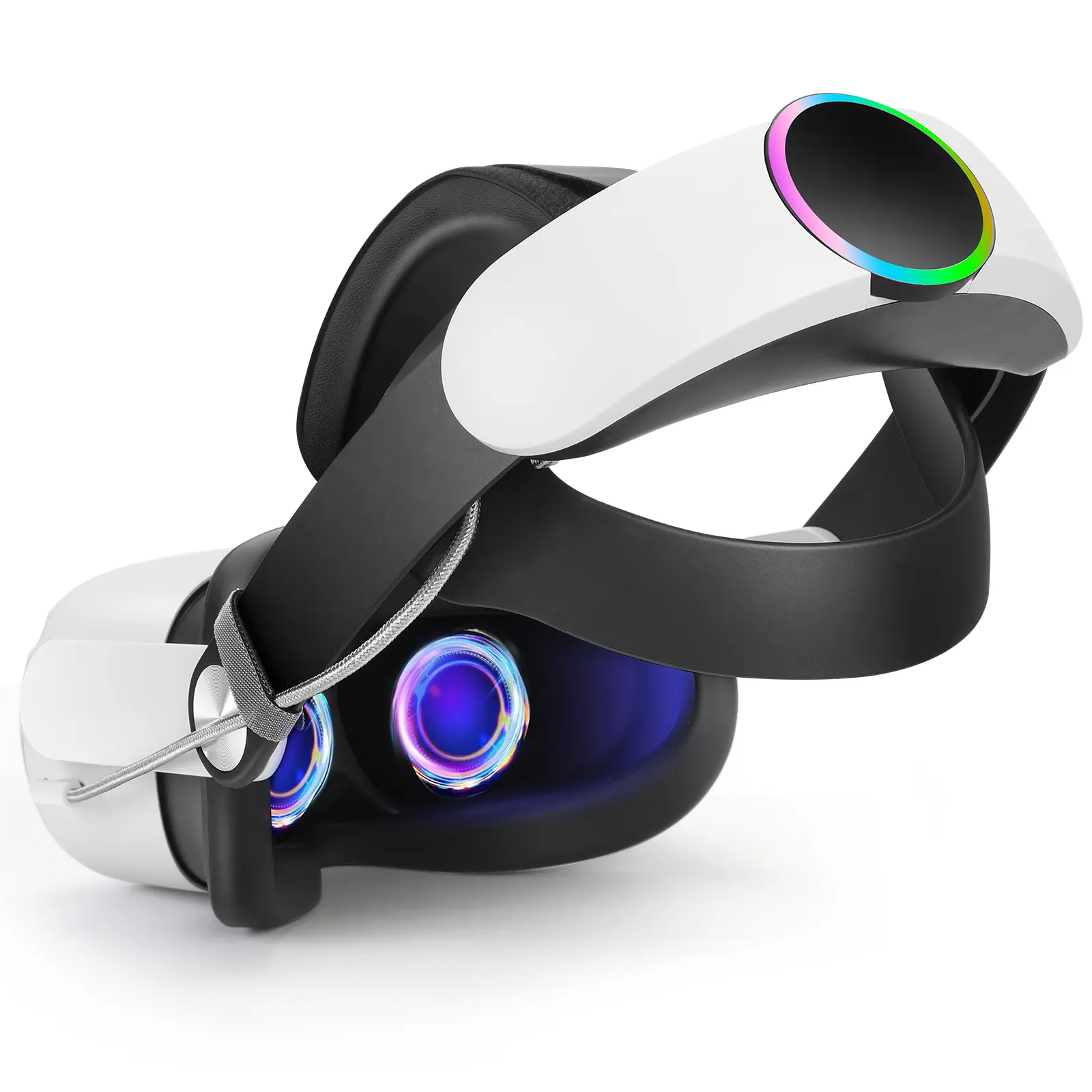 Hurra 10000mAh Fast Charging Wearable Battery Head Strap for Oculus Quest 2 VR Gaming Set, Adjustable Elite Strap Replacement with RGB Light, 8H Playtime Extension, Enhanced Comfort & Balance for Virtual Reality Headset, TPU