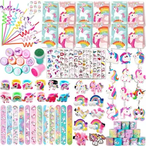 108 Pcs Unicorn Party Supplies for Kids, Scene Decorations, Birthday Gifts, School Classroom Prizes, Party Favors