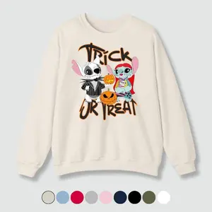 Jack And Sally Skellington Pumpkin Halloween Crewneck Sweatshirt/ Hoodie, Nightmare Christmas Halloween Sweatshirt/ Hoodie, Jack And Sally Sweatshirt/ Sweatshirt, Hoodie, Comfort Colors