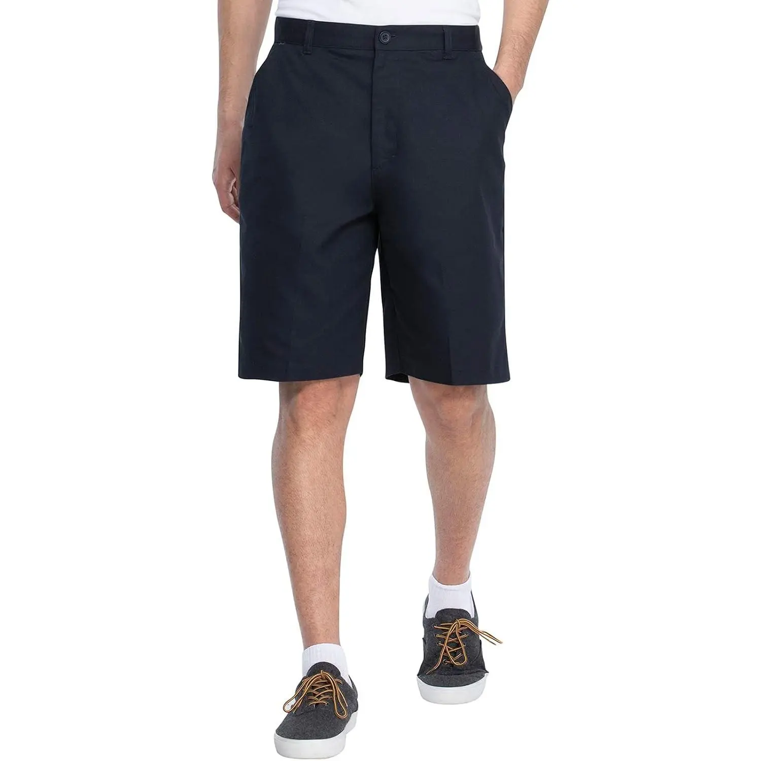Classroom School Uniforms Mens Real School Men's Flat Front ShortCasual Shorts(Gift)