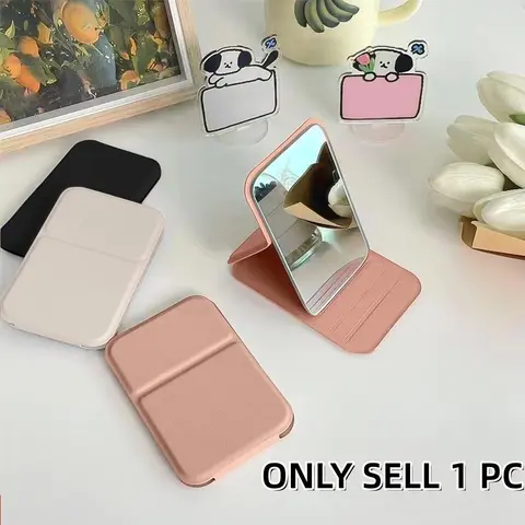 Portable Makeup Mirror, Simple Foldable Desktop Vanity Mirror, Mini Travel Mirror, Dormitory Tabletop Mirror, Personal Cosmetic Mirror, Single Item