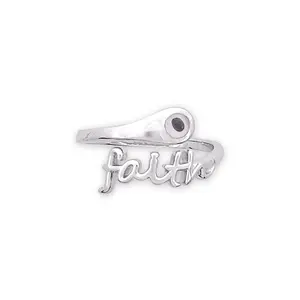 Always Blessed Faith Script Mustard Seed Sterling Silver Ring | Sterling Silver Ring | Rings For Women | Christian Jewelry For Women | Faith Rings | Christian Ring | Christian Gifts | Jewelry For Women | Unique Christian Jewelry | One Size Fits All