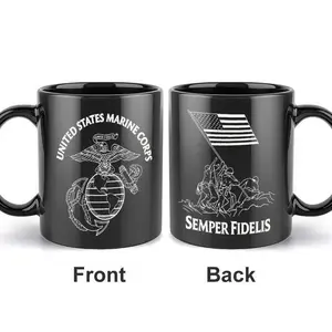 USMC Coffee Mug , Marine Corps Semper Fidelis Cup , Patriotic Mug, Military Branch Diner Mug , Ideal Veteran & Father’s Day Gift for Men , Memorial Day, 4th of July & Veterans Day, Modern Coffee Lover Gift, Father's day gift idea, Gift for dad