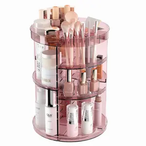 [New Deal] 360 Rotating Makeup Organizer and Storage , 8 Adjustable Layers Skincare Organizer, Cosmetic Shelf for Vanity Bathroom Countertop Racks Boxes