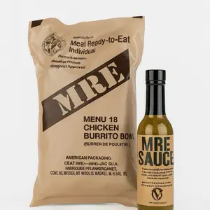 MRE Hot Sauce Survival Bundle – Random MRE + Green MRE Sauce Flavor Chicken Sambal Dip