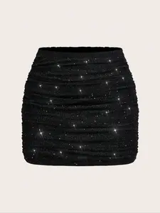 Party Glitter Skirt, Mini Skirt, Elegant Ball Gown, Sexy Dress, Concert Women's Wear, High Stretch, Perfect for Parties