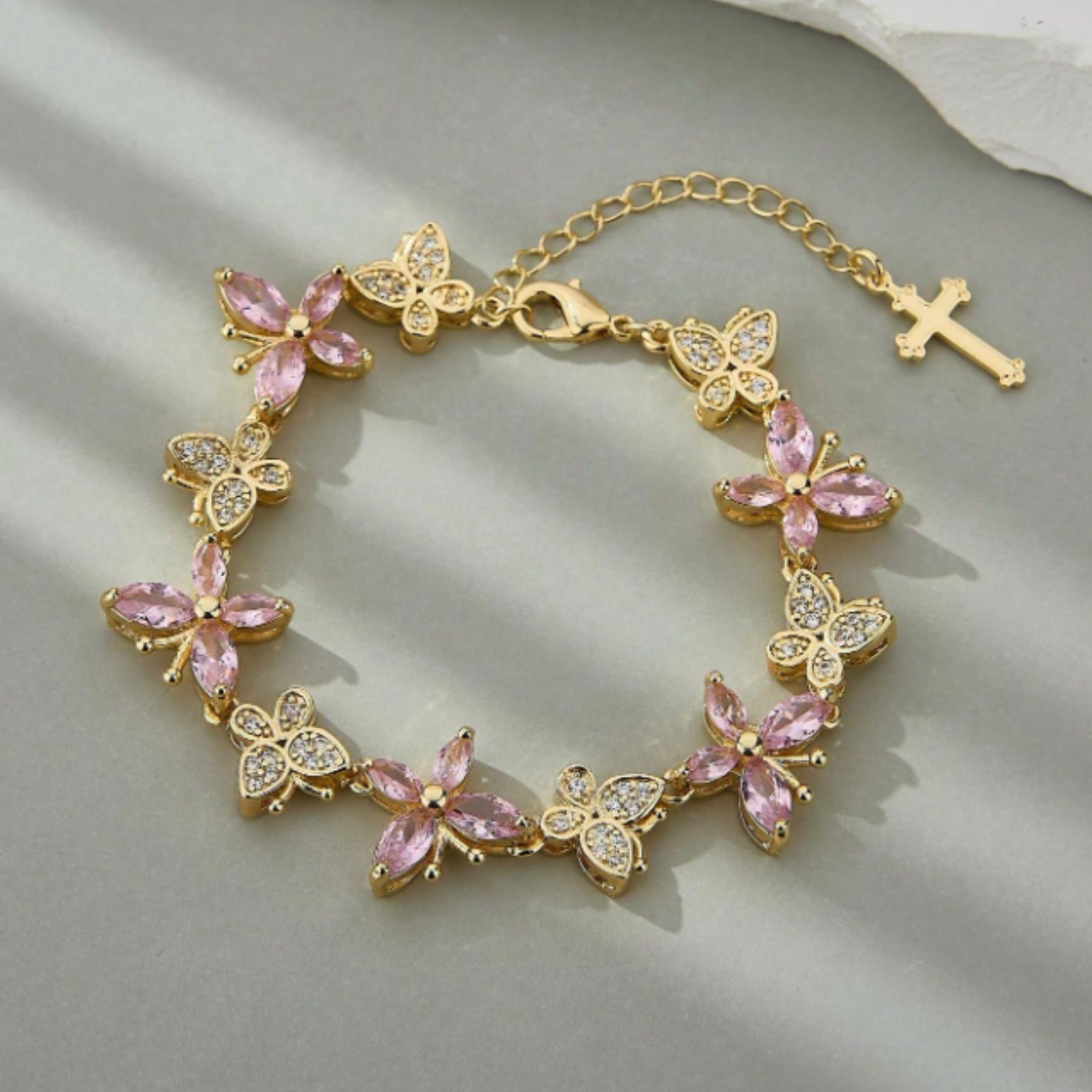 Lucky butterfly bracelet for women | Fashion jewelry with gemstones - Gift