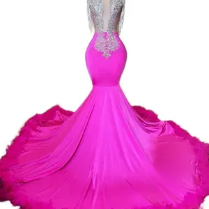 Vestidos Rhinestone Ball Gowns Maxi Dress