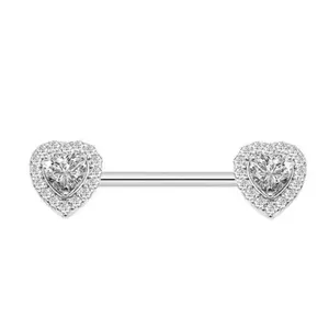 Blinged Heart Nipple Rings