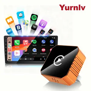 [Yurnlv] New 2026 CarPlay Wireless Adapter, compatible with iPhone/Android, orange, fast connection, supports hands-free calling, wireless adapter, e-charger, CarPlay adapter