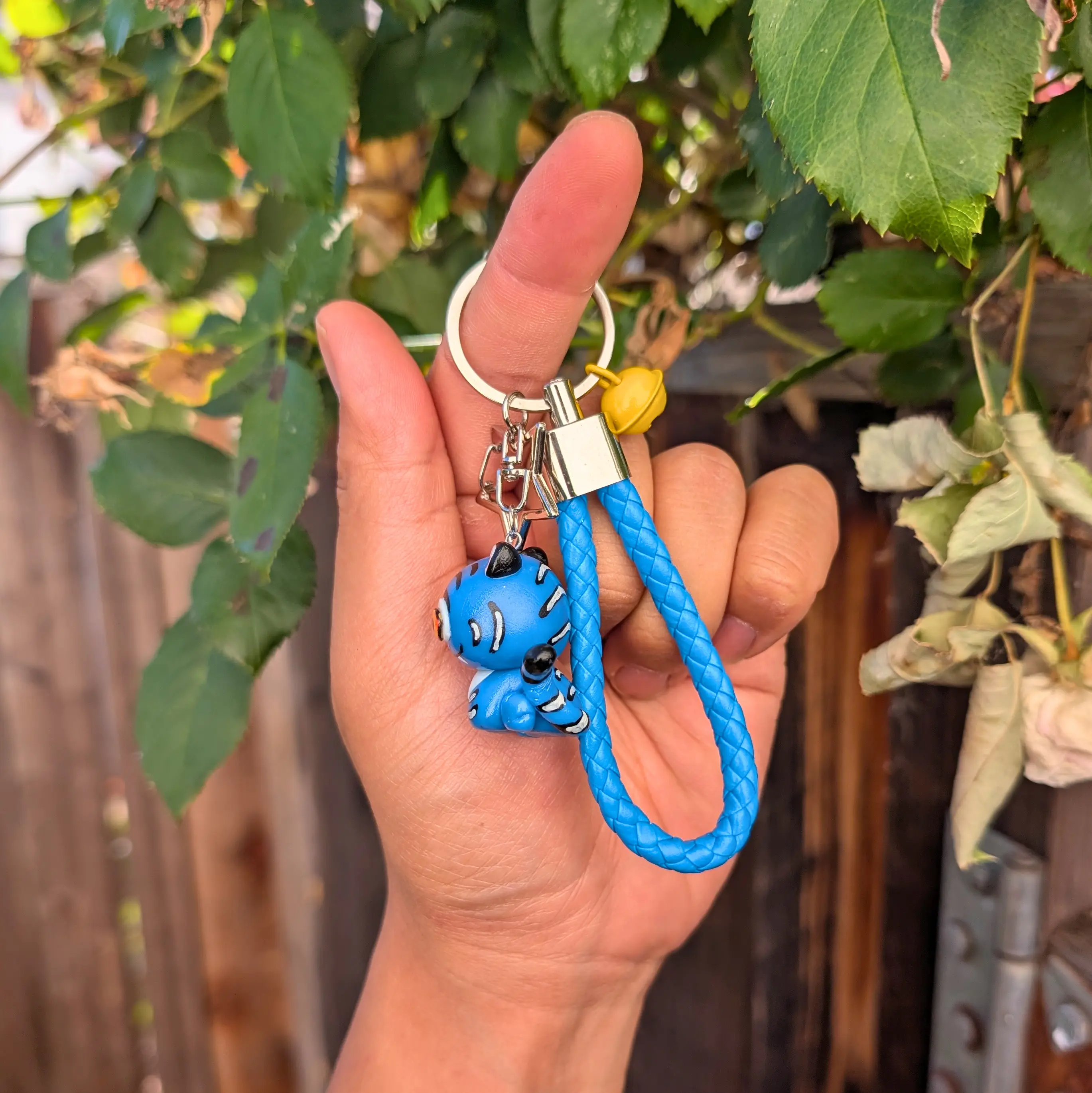 Derpy Tiger Handmade Clay Keychain | Kawaii Kpop Hunters Cartoon Animal Charm | Mini Anime Backpack Pendant | Desk Accessory Gift
