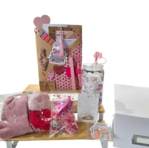 Blind Date with a Thriller Book Limited Edition Pink Box - Includes Book, 16oz Glass Cup, Stickers, Hair scrunchies & 3 Bookmarkers & More gift