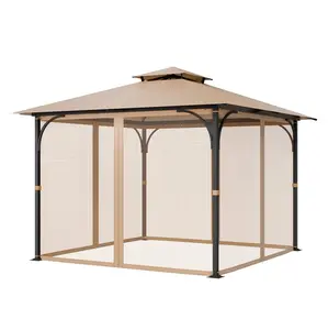 Replacement Mesh Gazebo Netting Screen For 10x10x7 Ft Outdoor Patio Gazebo - Net Only, Durable UV Resistant Mosquito Insect Screen For Garden, Backyard, Balcony Shelter, Weatherproof Bug Barrier
