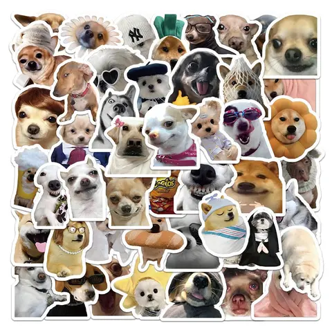 Cute Dog Series Doodle Sticker, 60pcs/set Waterproof Decorative Sticker, DIY Creative Sticker for Phone Case, Cellphone, Laptop, Notebook, Helmet, Skateboard