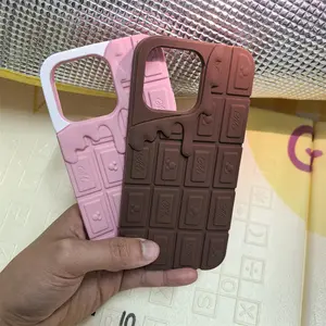 3D Cartoon Silicone Phone Case Realistic Chocolate Mickey Minnie Mouse for iPhone 16 Pro Max 15 14 13 12 Pro Max 11 Soft Protective Cover