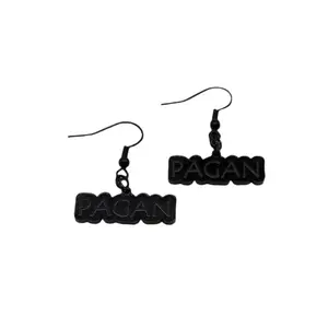 Pagan Black Acrylic Dangle Earrings