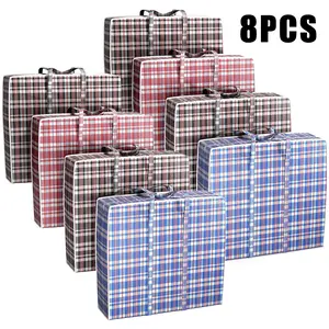 8 oversized portable storage bags with reinforced zipper handles, suitable for clothing, bedding, blankets, storage boxes, and large-capacity laundry bags for dormitories collapsible closet organizer Shoe Storage Box