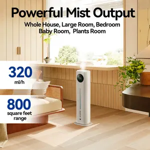KELOPA 9L Ultrasonic Cool Mist Humidifier - Top Fill, Smart Humidity Control, Sleep Mode - for Home, Large Room, Bedroom, Office, Plants - Covers 600ft² and Above