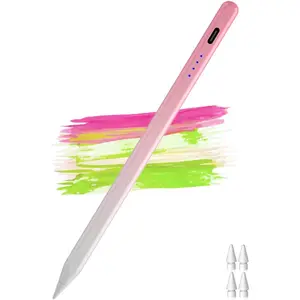 iPad Pencil 2nd Generation with ,Palm Rejection and Tilt Sensitivity (2018-2024), Type-C  Stylus Pen for iPad 6/7/8/9/10th, Pad Air 3/4/5th, Pad Mini 5/6th, Pad Pro 11"/12.9" (Pink)