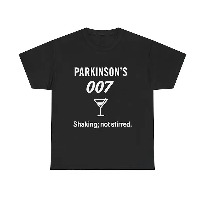 Unisex Cotton-Polyester "Shaking Not Stirred" 007 Parody Graphic T-Shirt, Casual Short-Sleeve Sports Top with Round Neck, Soft Classic Streetwear Menswear-Inspired Tee, Lightweight