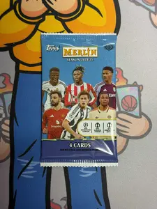 X 3 (THREE) PACKS - 2024/25 Topps Chrome Merlin UEFA Club Competitions Soccer