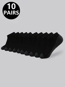 10/12 pairs of ankle socks with invisible mesh sweat absorbing gray base white and black men's breathable classic socks Socks Set