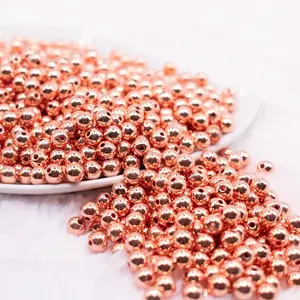 6mm Rose Gold Acrylic Spacer Beads