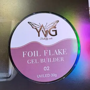 YVG Foil Flake Gel Builder 02 UV LED 30g Butterfly Nails Perfect for Nail Art hema y tpo free