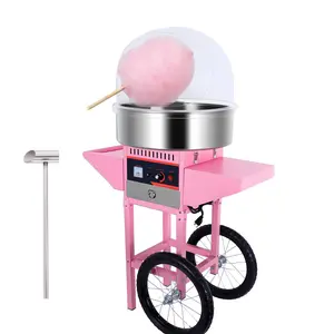 Cotton Candy Machine with Cart, Commercial & Home‑Use Candy Floss Maker for Kids, Comes with Sugar Scoop, Easy and Safe to Operate, Makes Fluffy Delicious Cotton Candy in Minutes; Perfect for Birthdays, Family Use, Party Gatherings and Christmas Gifts