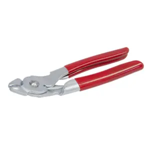 212 MAIN Angled Hog Ring Pliers - Angled Head Steel Jaw, Cushioned Grip, Spring-Loaded Tool for Fishing, Fencing Joining