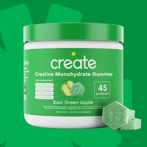 Sour Green Apple Creatine Monohydrate Gummies - 45 Count Daily Supplement Natural Supplements