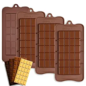 Chocolate Bar Molds Silicone Classic, Silicone Baking Mold, Snap Candy Bars Making Mould Set, BPA Free Soy Candle Wax Melt Durable Mold Easy Release Non-Stick for Protein and Energy DIY Handmade Gifts