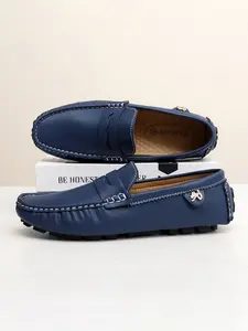 Spring and Summer New Casual Shoes, Trendy Single Wear Casual Shoes, Men's Driving Shoes, Fashionable Solid Color Fashion Shoes, Shoe Covers, Light Bean Shoes, Slipon, Pointed flat shoes, Flat, Rubber, Lightweight