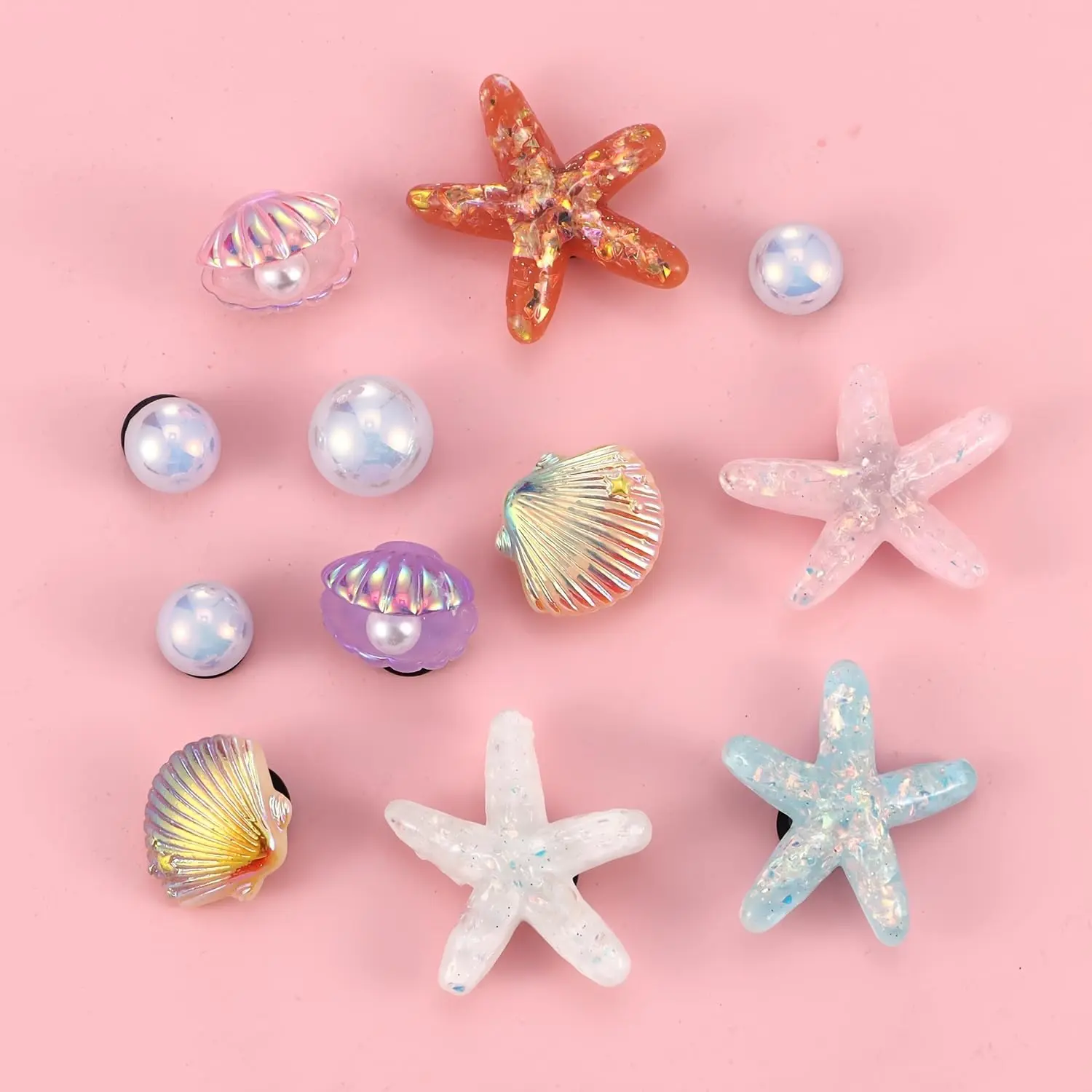 h-7 Summer Beach Theme Set: This shoe charm set features starfish, seashells and pearl accents, capturing a fresh beach vibe to personalize your Bling Shoe Charms for Women, Shoe Charms for Sneakers, Sandal Sneaker Shoe Sharms, Shoe Decoration Charms h-7 Summer Beach Theme Set: This shoe charm set features starfish, seashells and pearl accents, capturing a fresh beach vibe to personalize your Bling Shoe Charms for Women, Shoe Charms for Sneakers, Sandal Sneaker Shoe Sharms, Shoe Decoration Charms