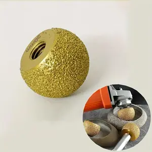 Durable & Wear-Resistant Diamond Brazed Round Polishing Head, 30mm for Stone Inner Arc Grinding, Engraving Tool Head, Diamond Grindingmounted Points