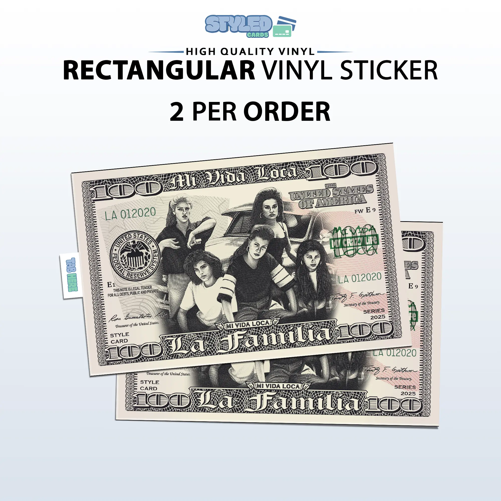 mi vida Loca rectangle vinyl sticker made with high quality vinyl and uv ink mi vida Loca rectangle vinyl sticker made with high quality vinyl and uv ink