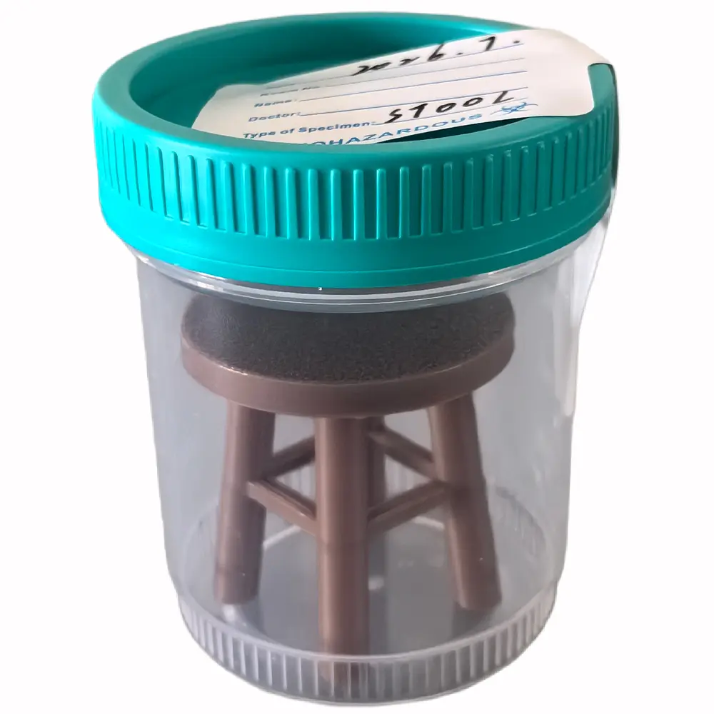 Funny Stool Sample Prank Gift - Miniature 3D Printed Stool in Medical Specimen Container | Hilarious Office Desk Humor & Quirky White Elephant Gift for Friends, Coworkers