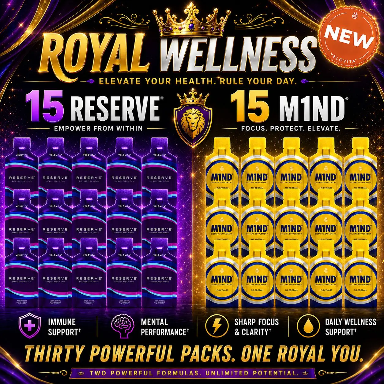 Coach Randall Relief Premium Royal Wellness Package : The Reserve & M1ND Lemon Meringue Collection (30 Pack), 30 Packs