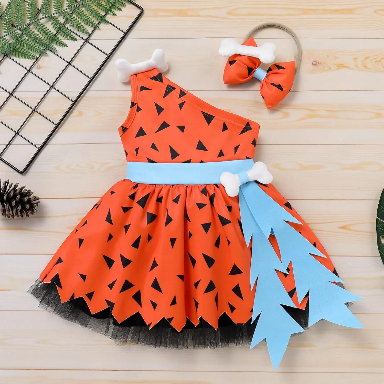 Kids Baby Costume Caveman Cavegirl Stone Age Outfit for Girl Boy Halloween Cosplay Dress Up Photo Shoot 6M-6T, Halloween Costume