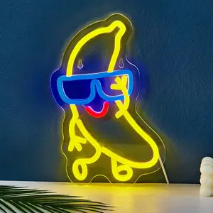 Banana Man Shaped Neon Sign, 1 Count USB Powered Creative Neon Light, Decorative Neon Sign for Home Party & Festival, Home Decor, Room Decor