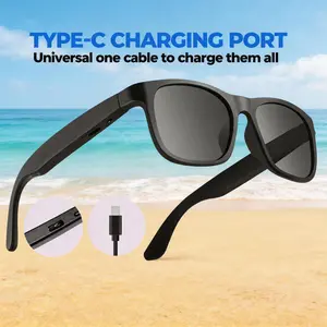 Smart Audio Sunglasses, Unisex smart glasses,Open Ear Bluetooth Glasses with UV400 Protection, Hands-Free Calling, Voice Assistant, 8H Playtime, Type-C Charging, Wireless Smart Glasses for Men Women Driving, Hiking, Outdoor Button