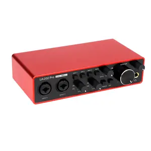 METYONLASER Compact 2-Channel USB Audio Interface - 32Bit/192kHz Noise-Reducing, USB Bus-Powered Device with 48V Phantom Power, XLR/TRS Combo for Computer, Mobile, Smartphone Music Recording, Podcasting (Red),summervibes