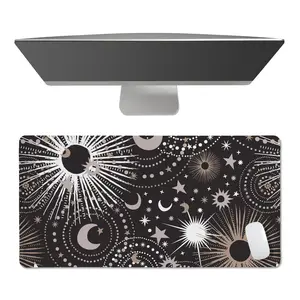 Sweet Jojo Designs Large Mouse Pad (Black Star and Moon) Desk Mat for Keyboard and Mouse Pads, Gaming Mousepad, Office Desk Accessories for Women & Men (Celestial Sky Stars, Outer Space Galaxy, Lunar)