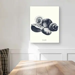 Begin Home Decor C1MP1620P8QT02 16 x 20 in. Blue Seaside Shells Wall Art - Coastal Beige Metal Print