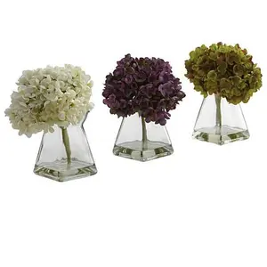 Nearly Natural Silk Hydrangea Flower Arrangement