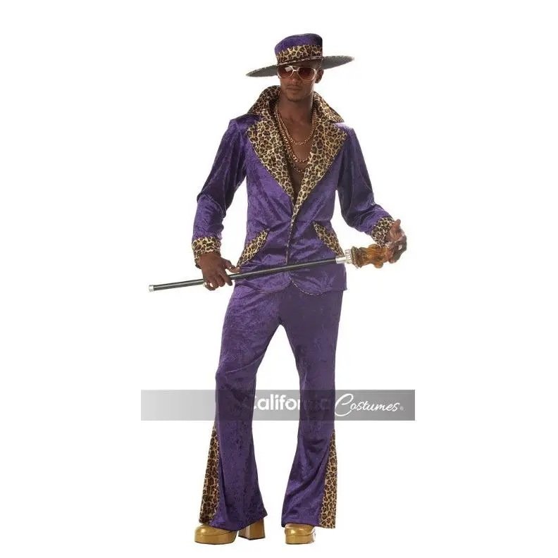 Pimp - Old School - Red or Purple - 1970's - Costume - Men's - 2 Sizes